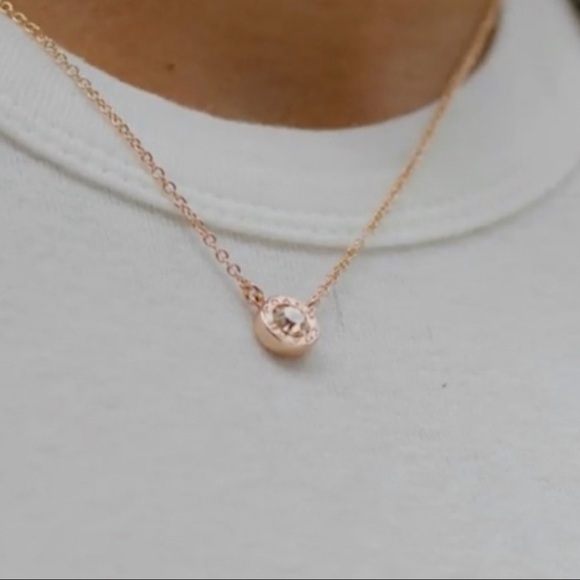 COACH Circle Rose Gold Necklace & Earrings Set - Picture 4 of 8